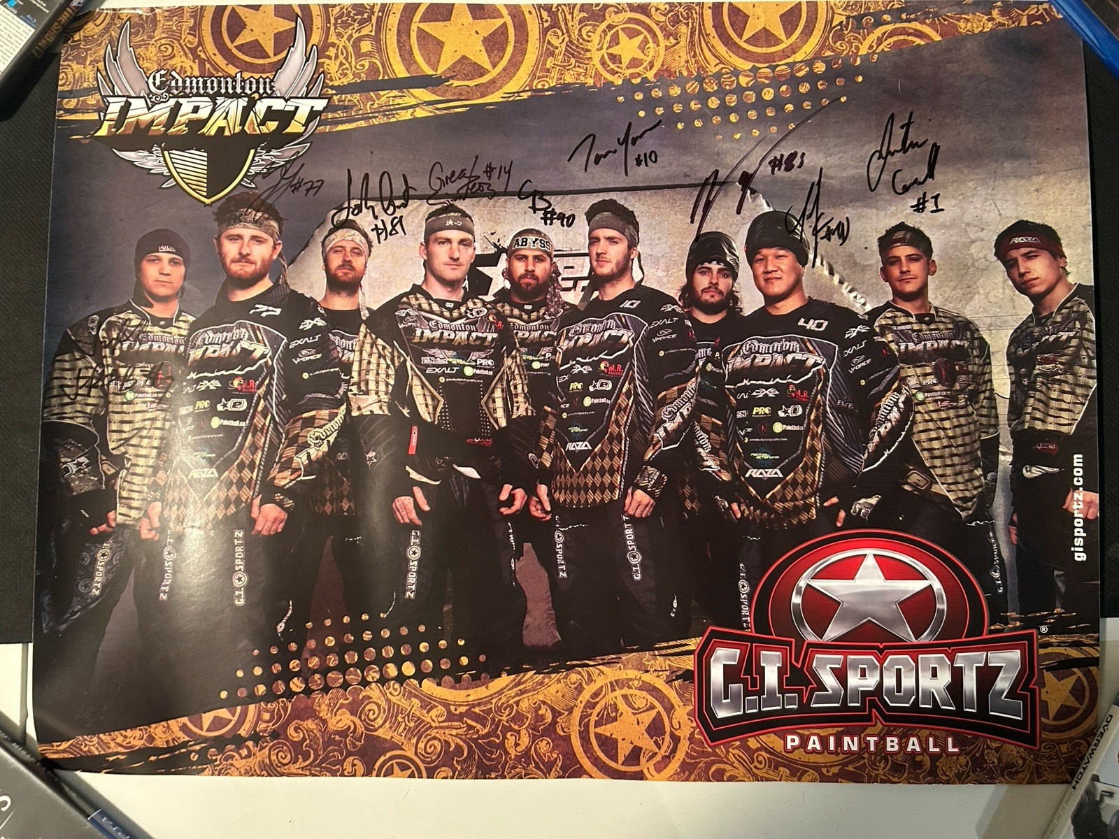 Paintball Gi Sports Impact Team Signed Banner Poster By Impact Team