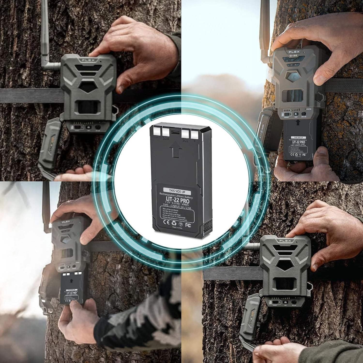 1-Pack Rechargeable LIT-22 Battery For Trail Camera Flex-M Flex G-36 Flex-Plus