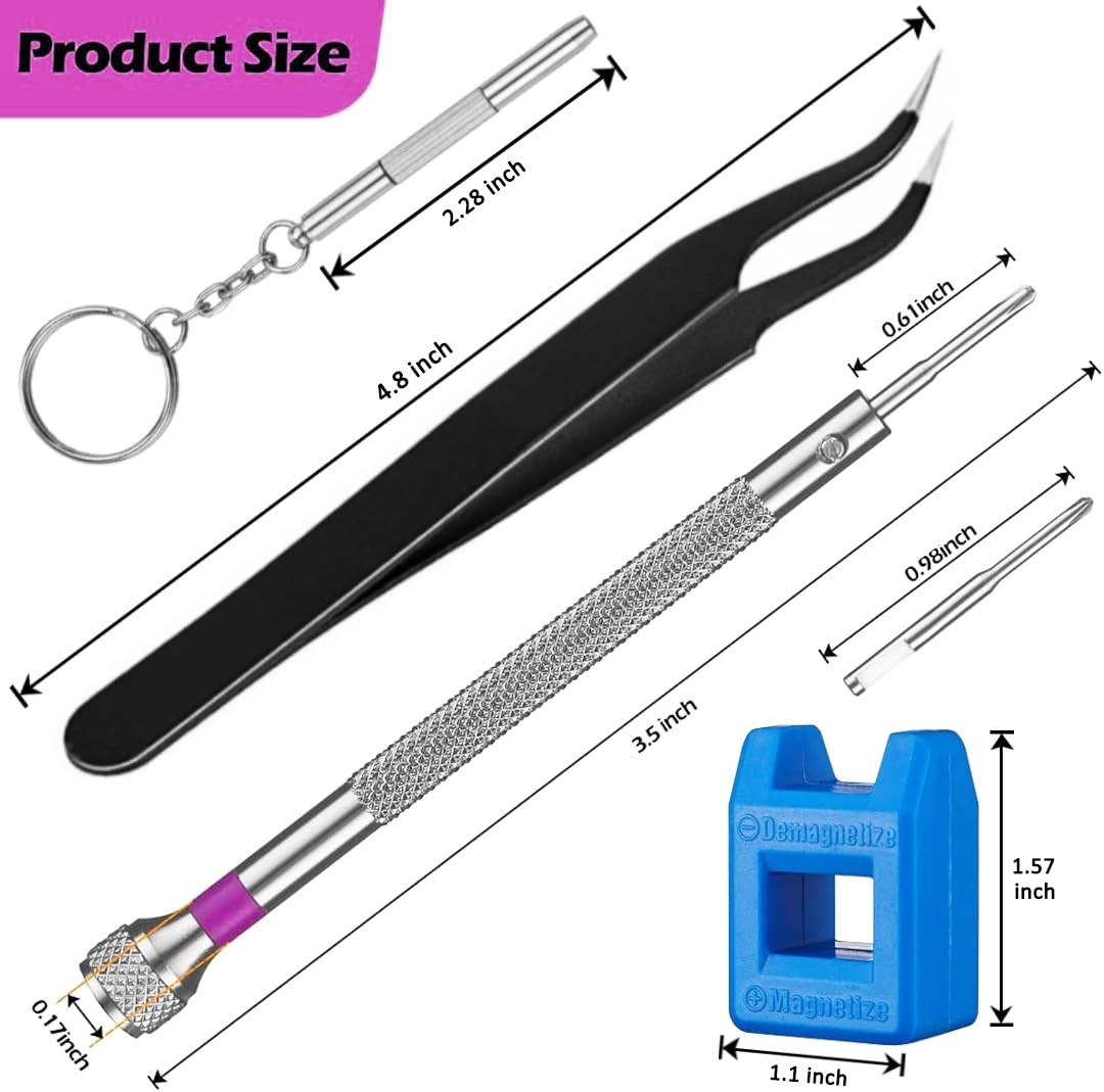 13PCS Professional Watch Screwdriver Set, BEBEEPOO Micro Precision Silver