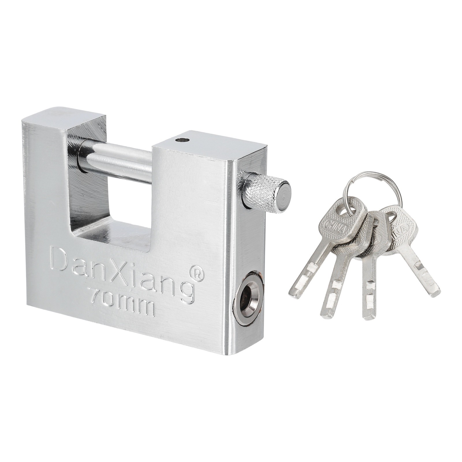 2.8" High Security Padlock Steel D-Shaped Heavy Duty Locks with 4 Key