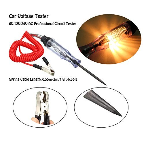 6V-12V-24V DC Car Circuit Tester Light, Professional Auto Voltage Continuity