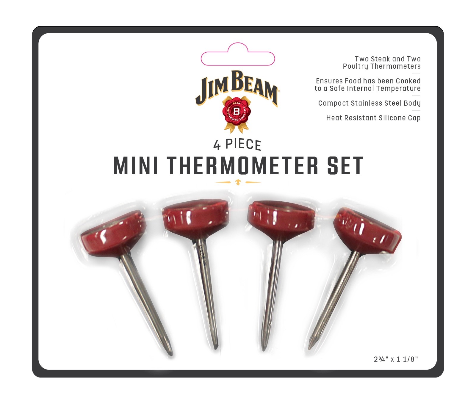 Jim Beam Poultry and Steak 4 Piece Mini Thermometer - Great Deal