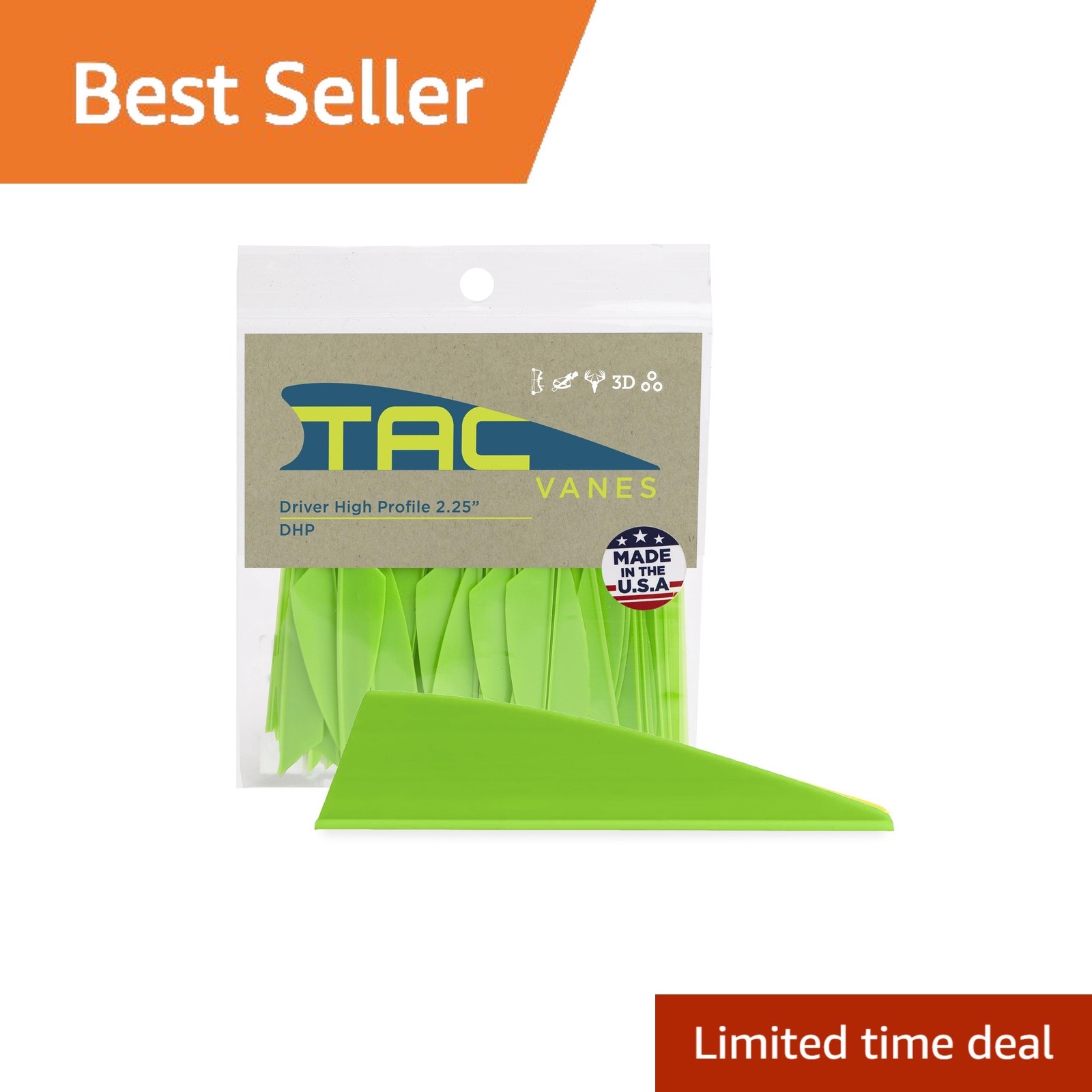 TAC Vanes Green 100 Arrow Fletching