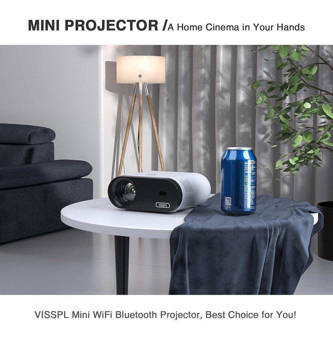 Mini Projector with WiFi and Bluetooth Full HD 1080P Projector Portable Outdo...