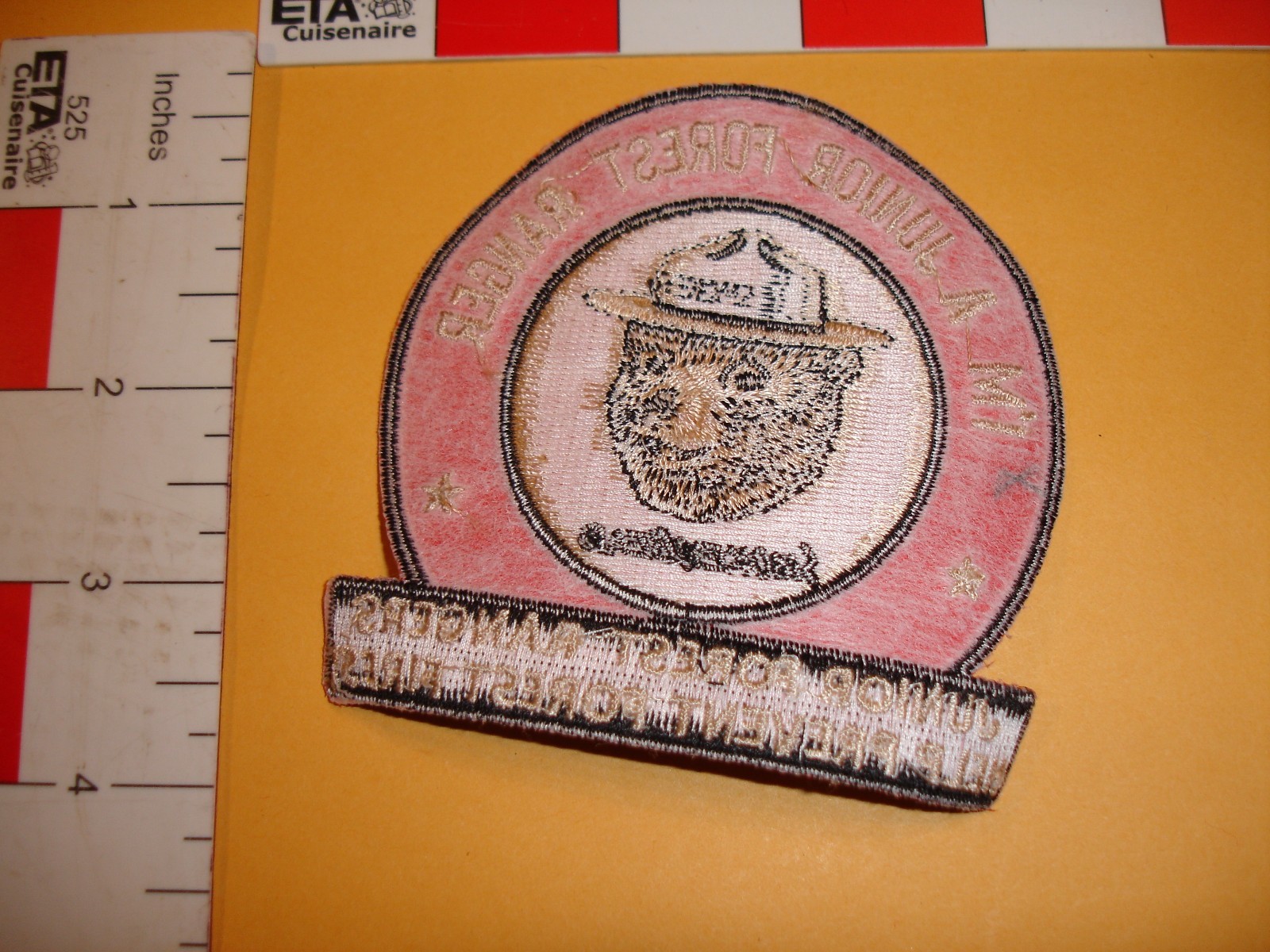Vintage Firefighter patch I'm a junior forest ranger Smokey Bear Help prevent