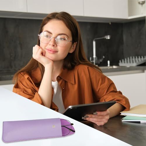 10 Pack Soft Eyeglass Case Assorted Colors Leather Glasses Case Portable