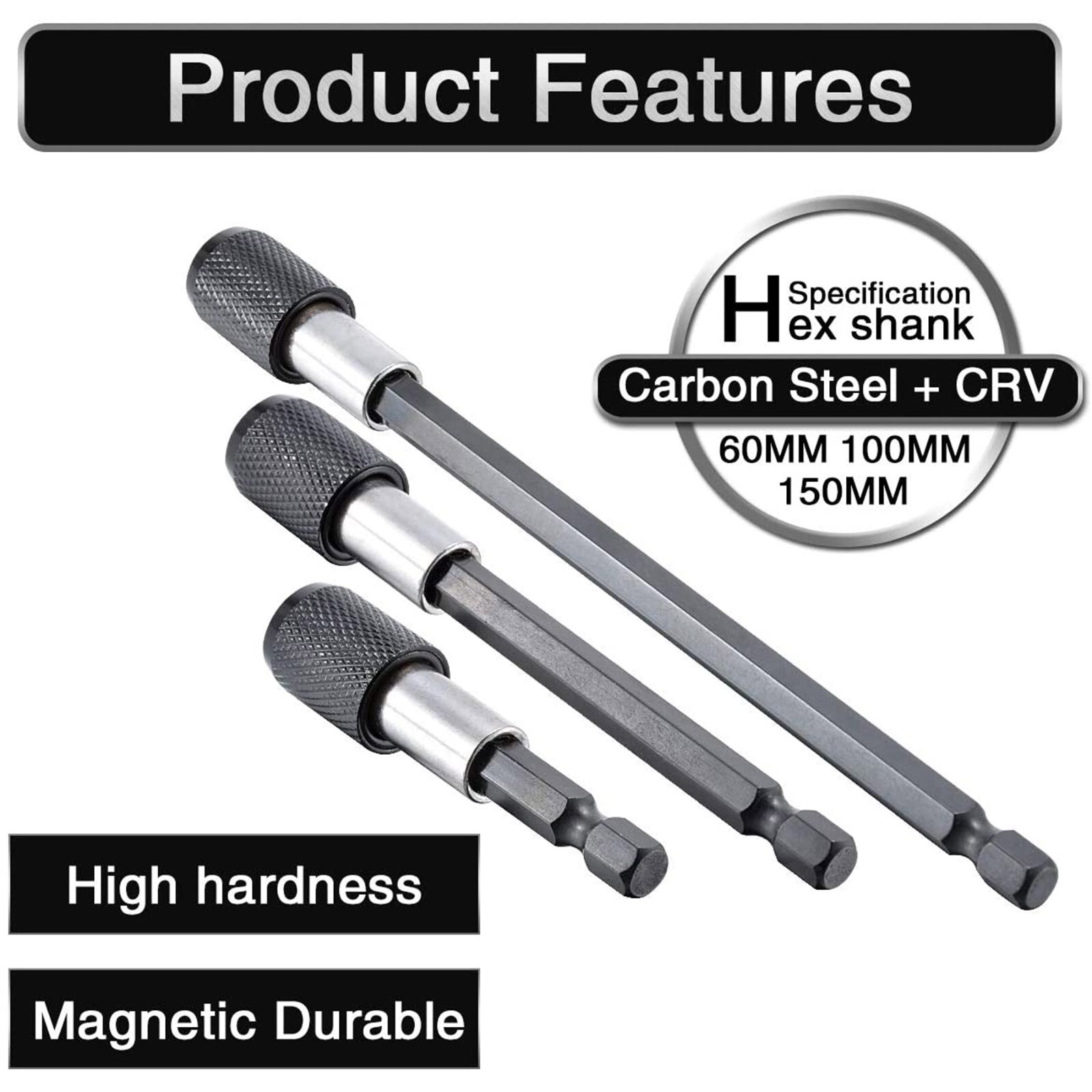 6PC 1/4" Hex Shank Holder Drill Bit Screwdriver Extension Quick Release Magnetic