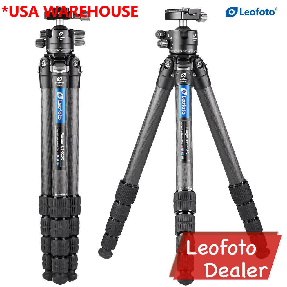 Leofoto Tripod with ballhead LS-325C + LH-40 +DC-282C Carbon Fiber for Camera