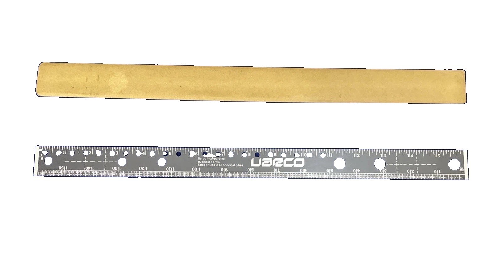 Vtg Uarco 16” Metal Computer Programming Data Processing Form Print Ruler &Cover