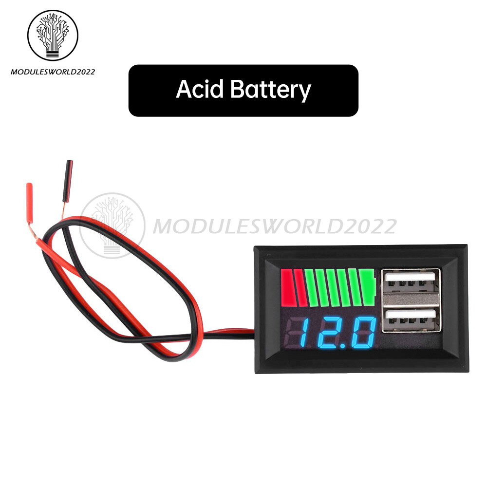 Digital Lead-acid /Li-ion Battery Capacity Voltage Meter Battery Level Indicator
