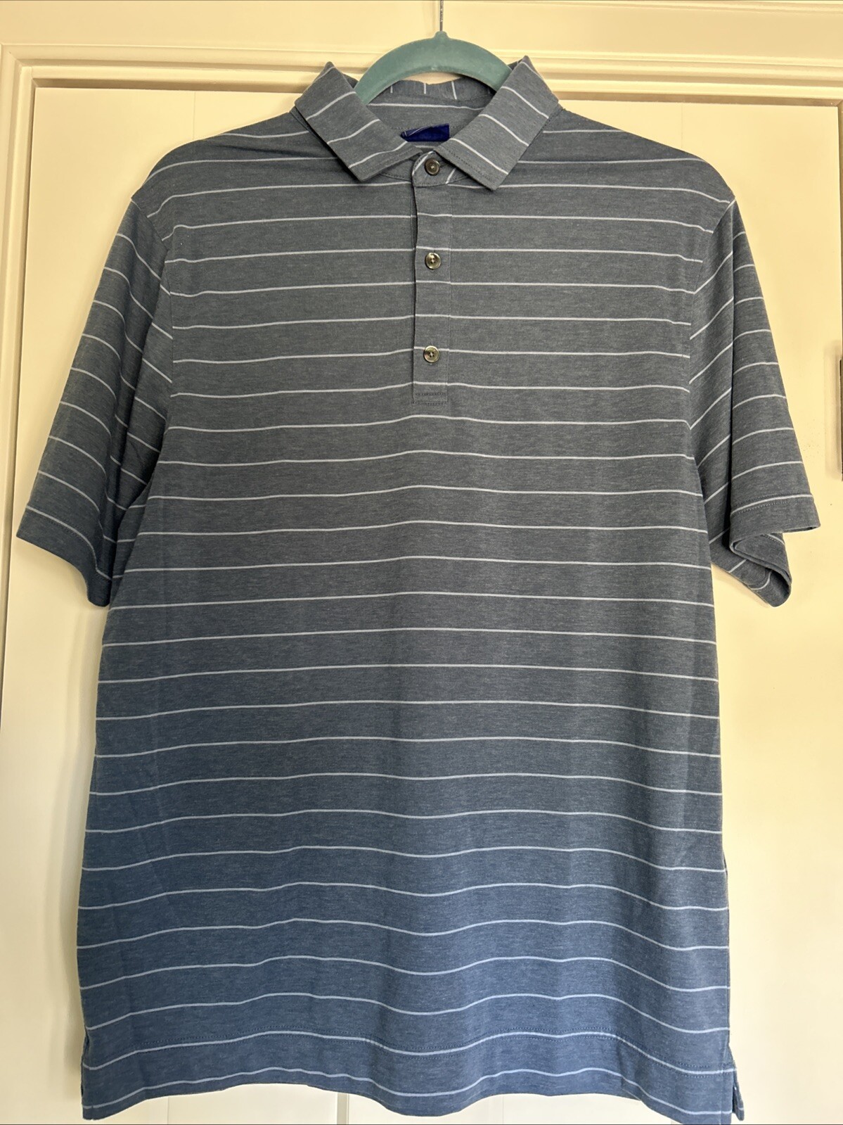 FootJoy Mens Medium M Performance Golf Shirt Heather Indigo