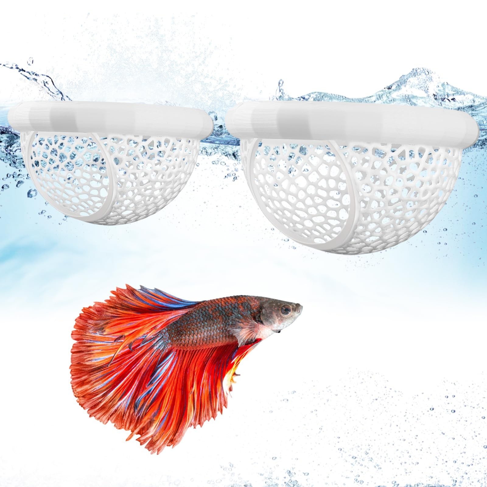 2 Sizes Floating Betta Fish Hide and Shrimp Cave – 3D Printed Aquarium Ham