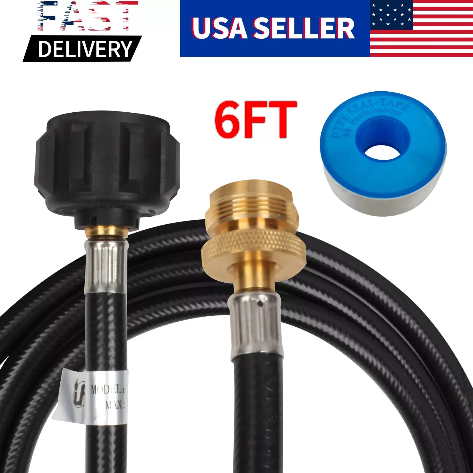 Propane Regulator Hose Replacement Outdoor Indoor 4/6Ft for Mr. Heater Big Buddy