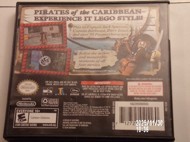 Lego Pirates Of Caribbean - Nintendo DS - Case ONLY / NO GAME / Authentic USA