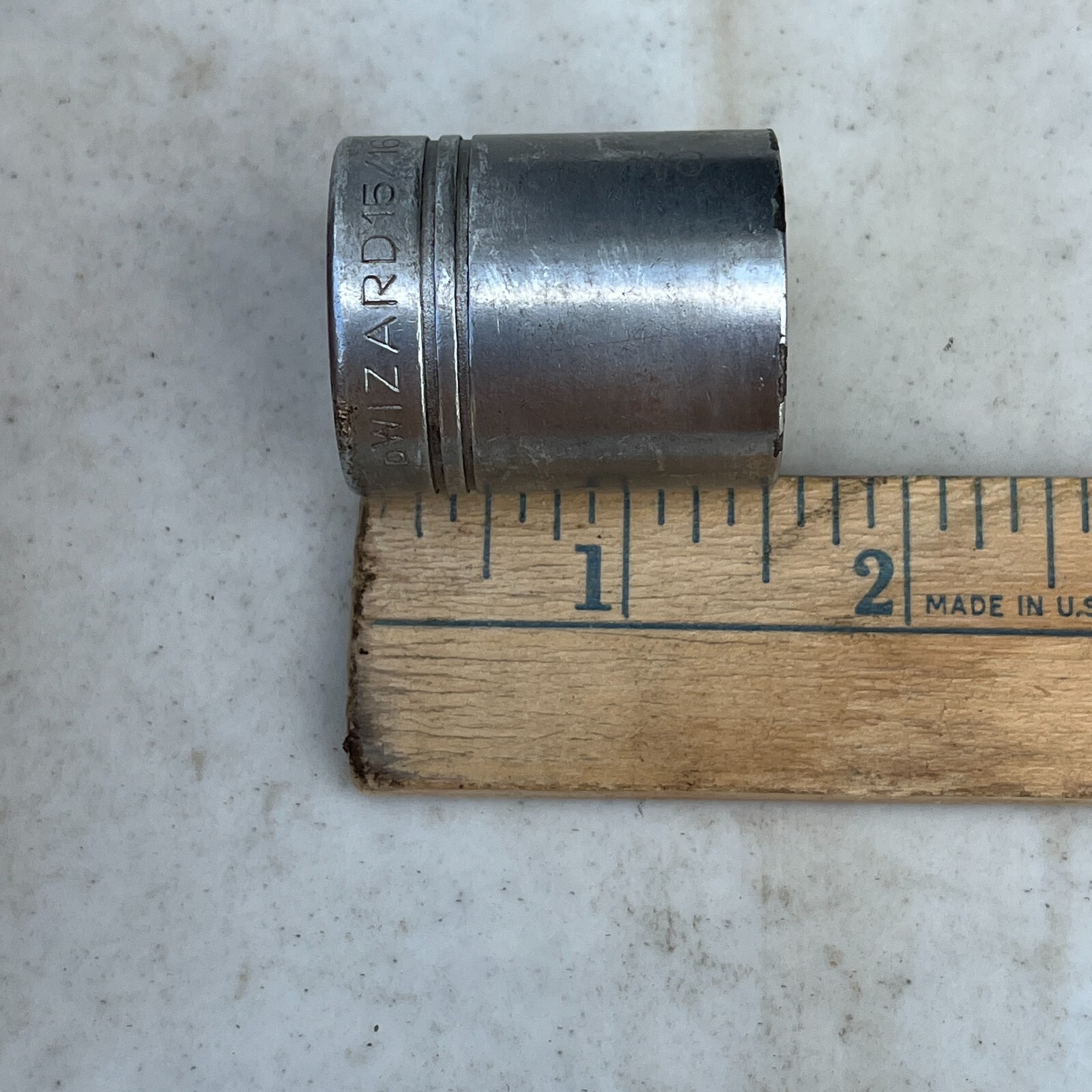 Wizard 15/16" Shallow Socket 3/8" Drive 12 Point "D" USA
