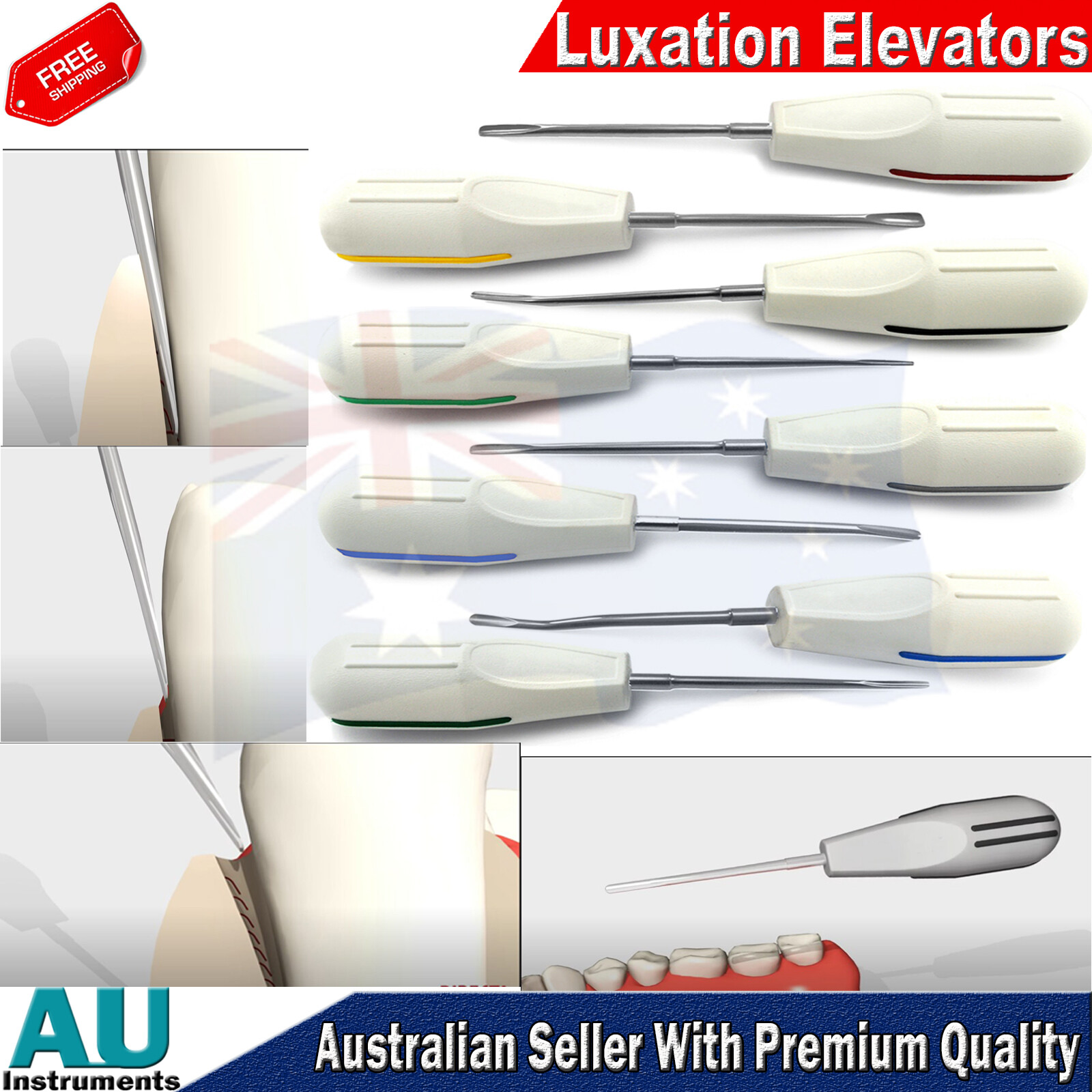 Dental Elevators Tooth Extraction Extracting Luxation Root Canal Surgical Lab