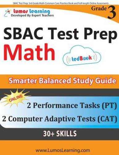 SBAC Test Prep: 3rd Grade Math Common Core Practice Book and Full-le - VERY GOOD