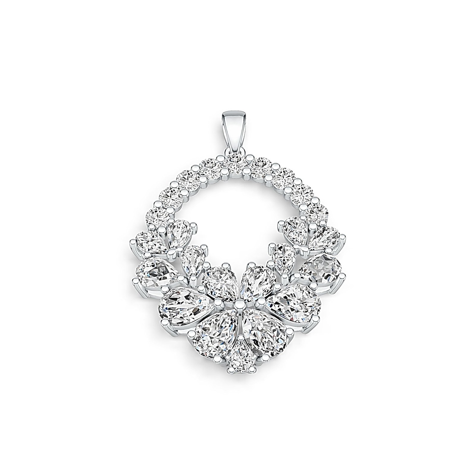Sterling Silver Semi Mount Pendant Setting Pear PE 7X5mm PE 6X4mm PE 4X3mm
