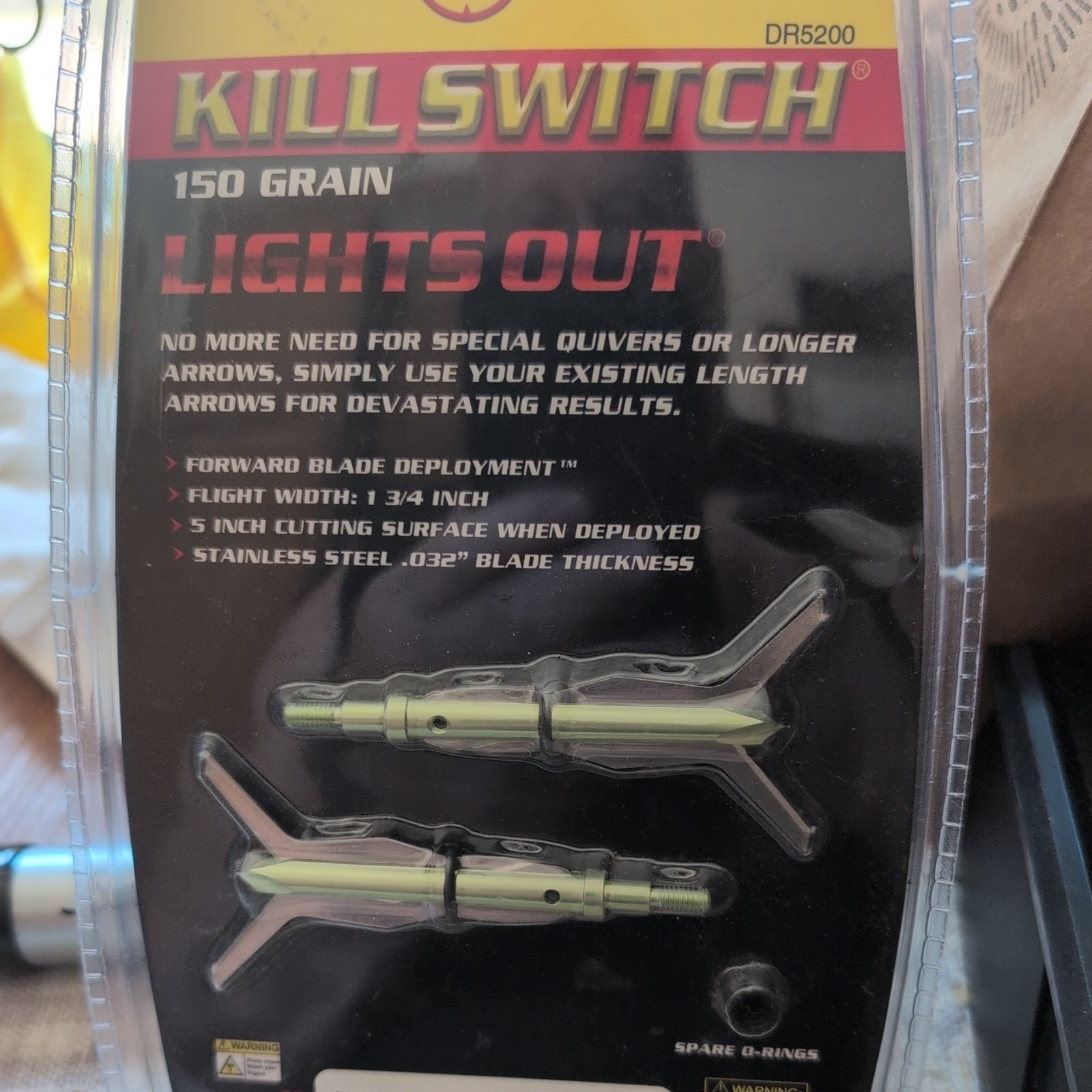 Mechanical Broadheads 150 Grain Dead Ringer Kill Switch 5" New Open Box 6 Pack