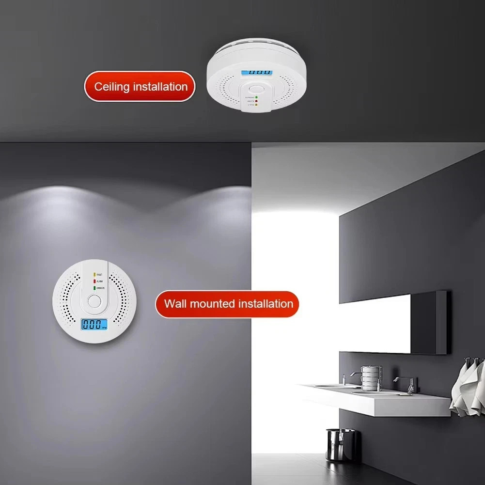 Carbon Monoxide Detector Warning Safety Alarm Sensor LED Digital Battery Powered