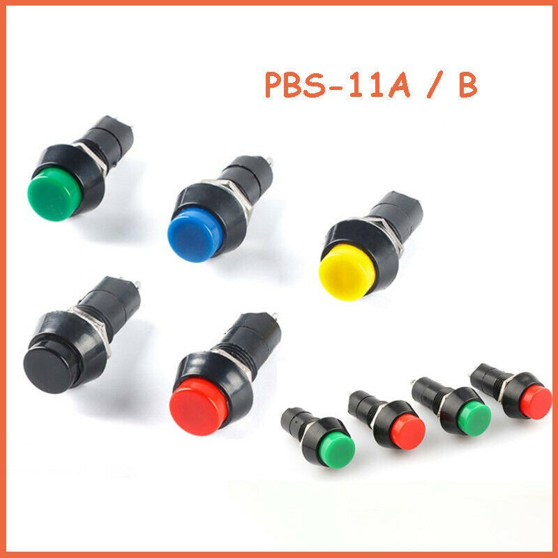 Miniature Mini Push Button Switch 12mm Latching Momentary SPST PBS-11A/B 3A 250V