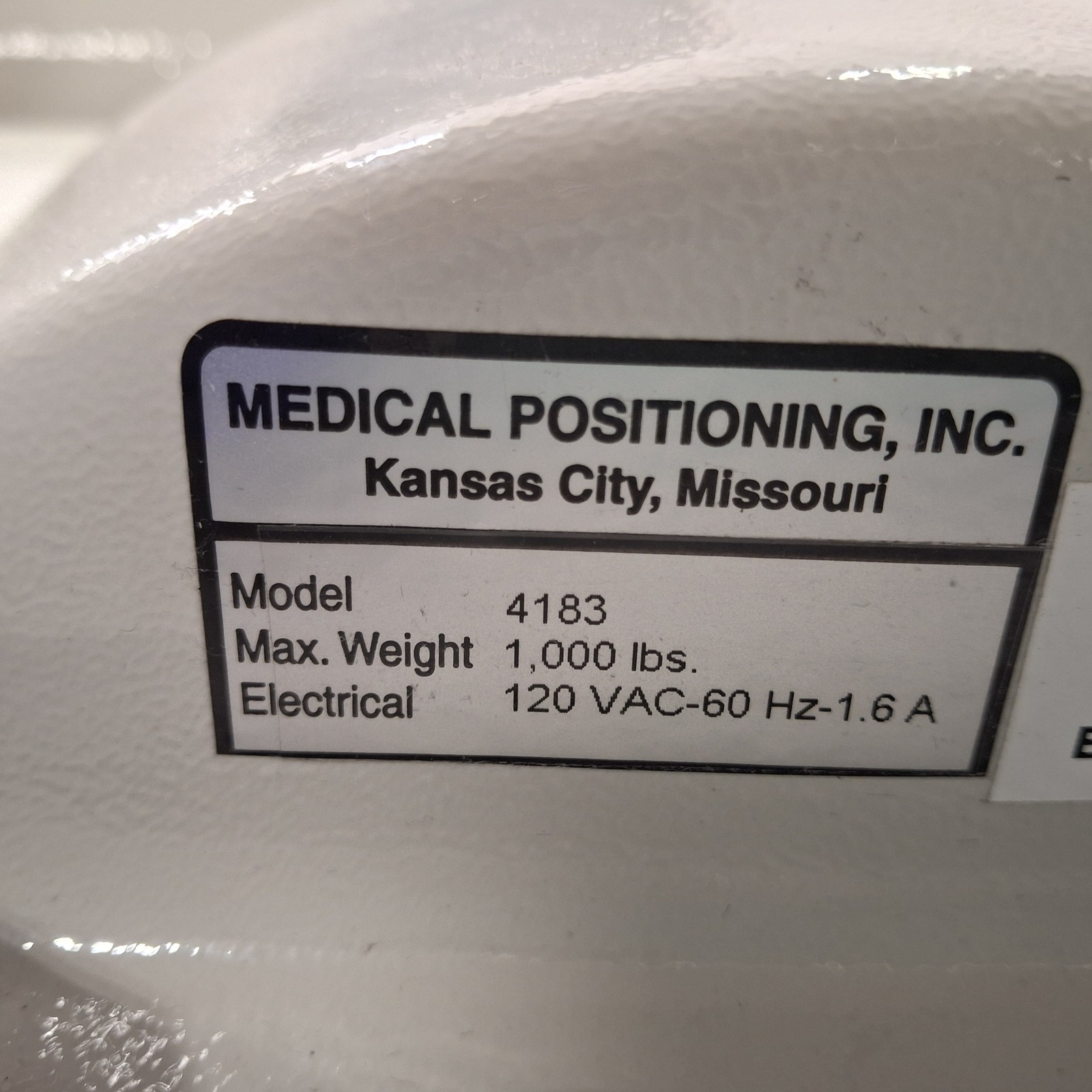 Medical Positioning, Inc. Model 4183 Stretcher