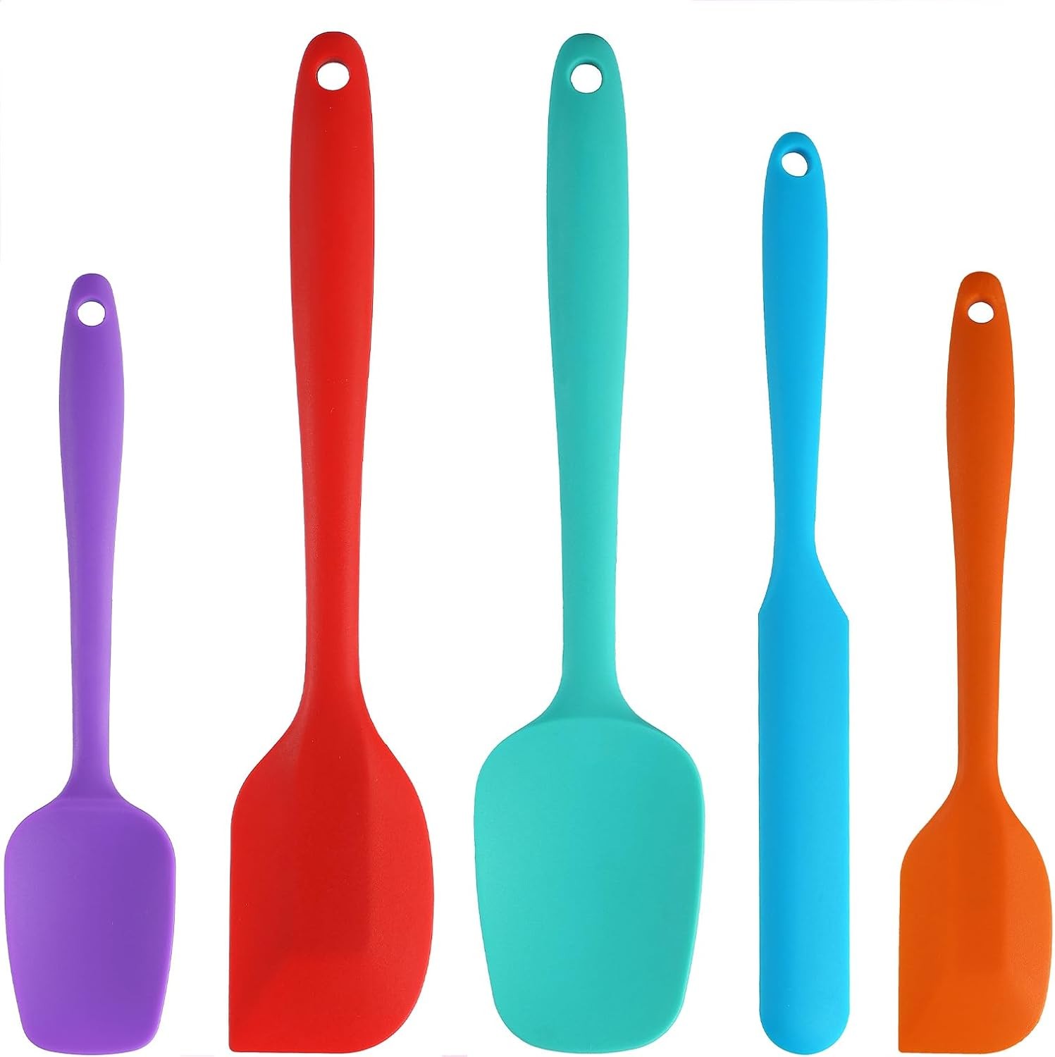 5 Piece Silicone Spatula Set - Rubber Spatula - 600°F Heat Resistant Baking Spo