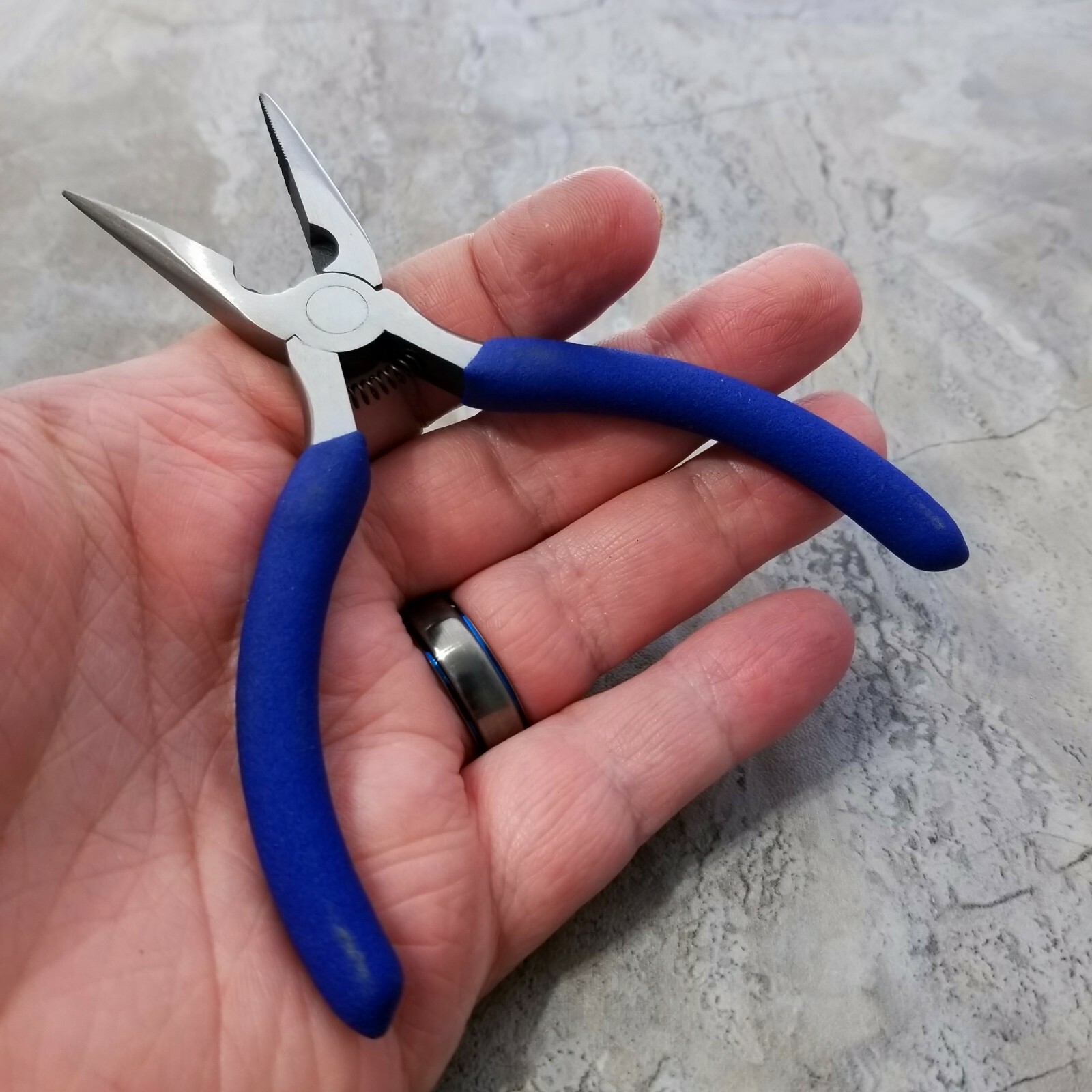 CTA 5 1/4" Spring Loaded Needle Nose Pliers Blue Handles