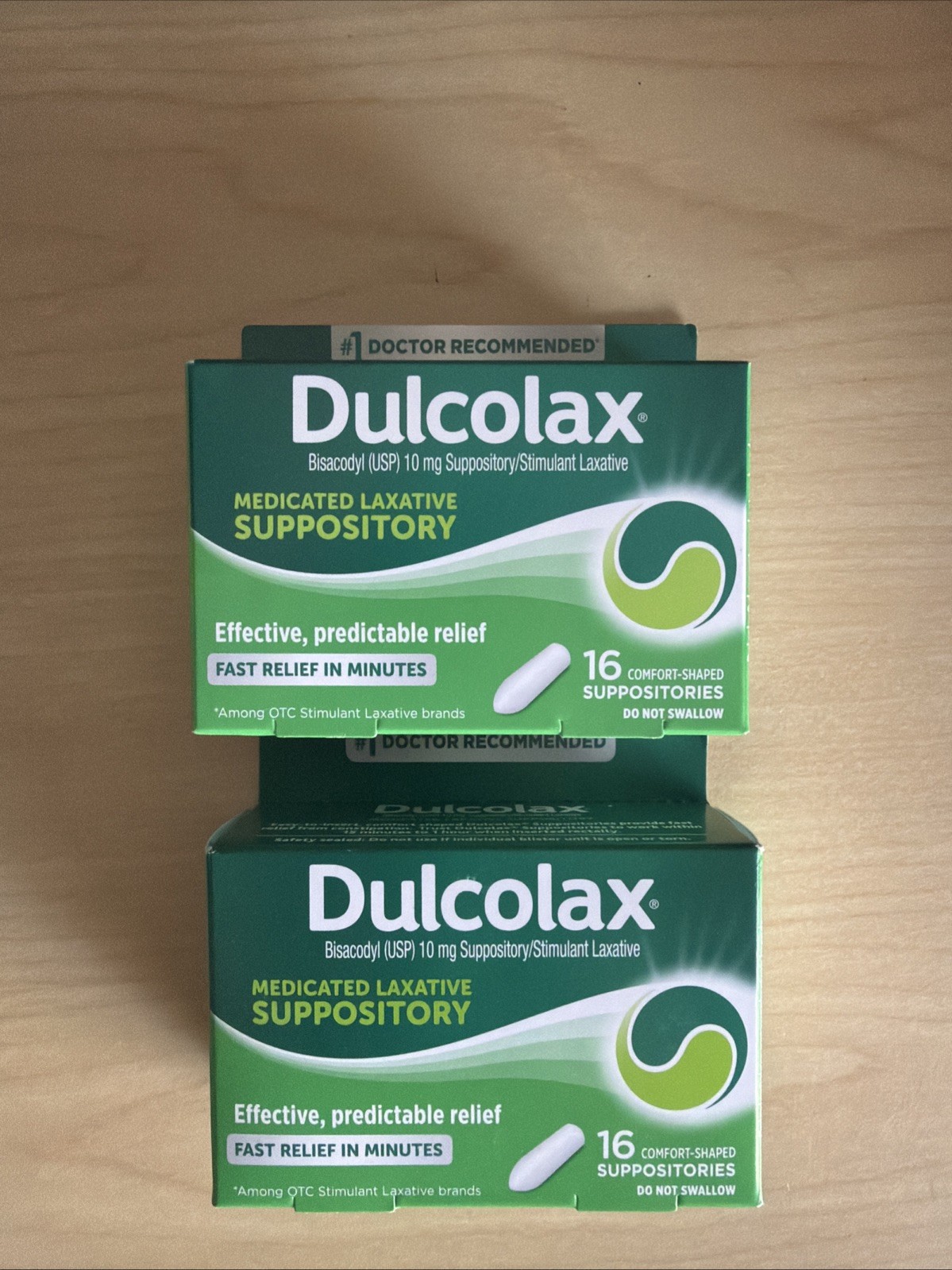 Dulcolax Medicated Laxative Suppository Gentle Fast Relief 16ct X2 Exp Mid 2027+
