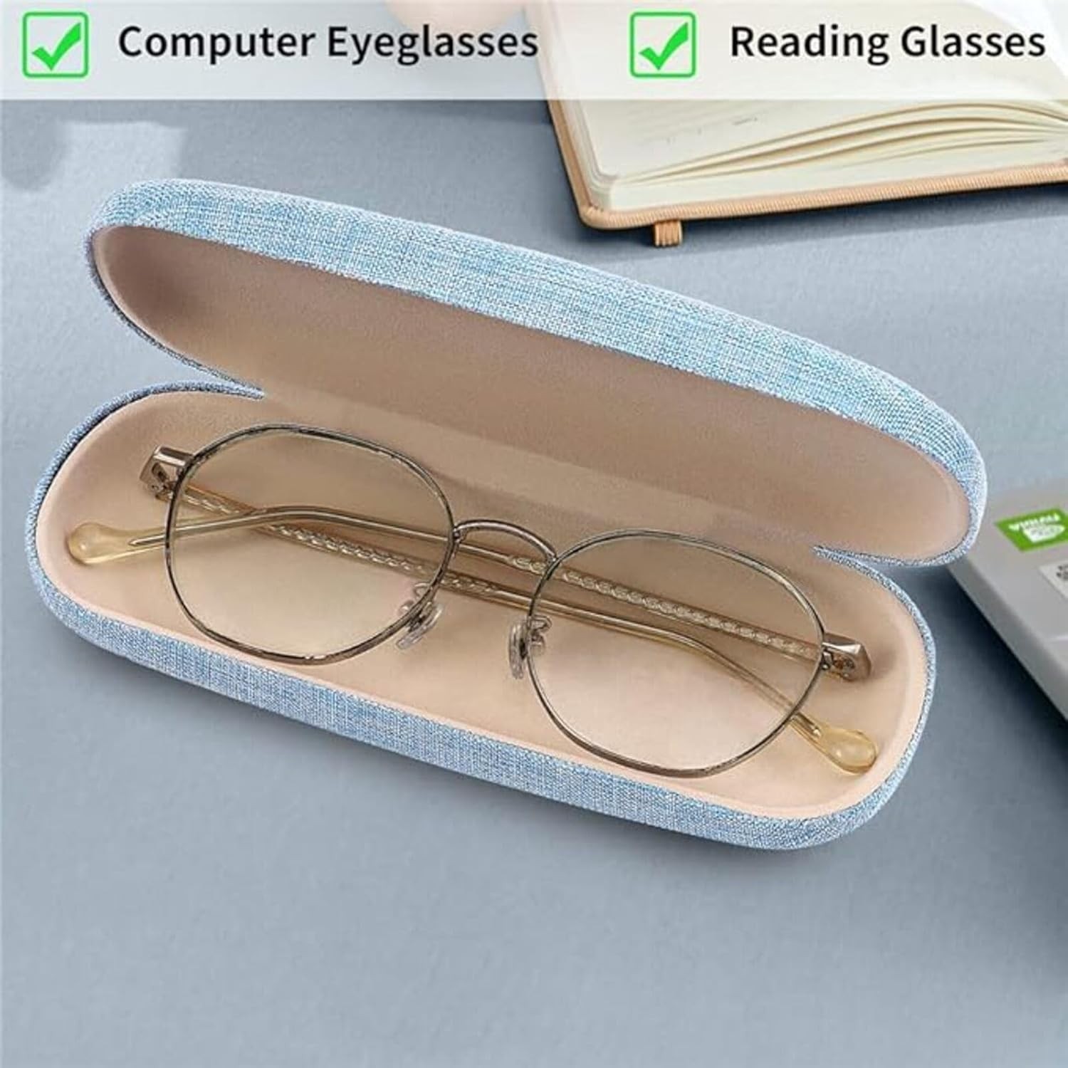 Eyeglasses Case,(6 Piece) Unisex Hard Shell Eyeglasses Cases Protective Case For