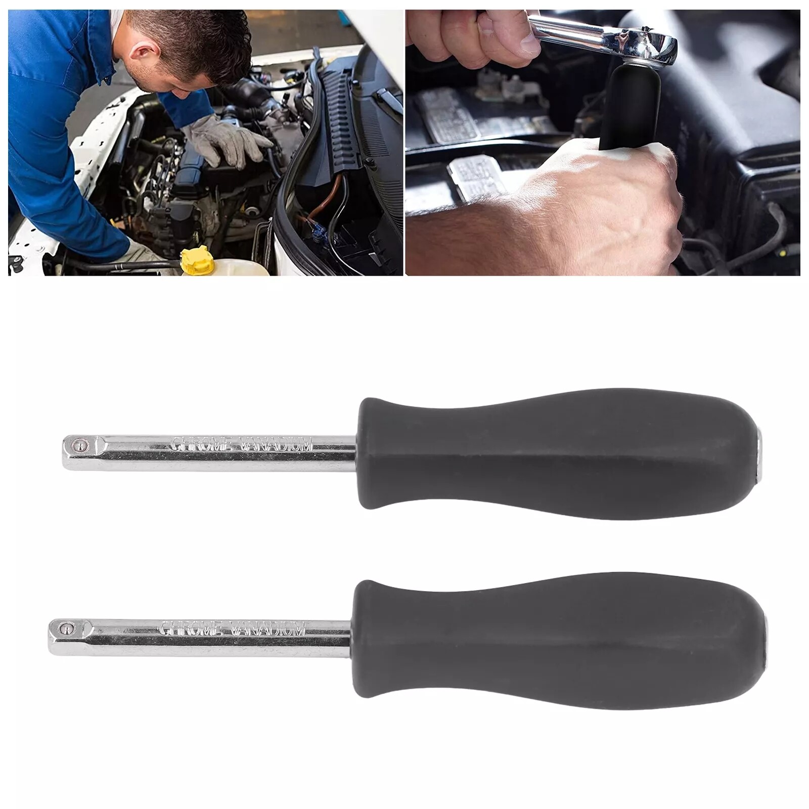 4PCS 1/4" Drive Spinner Screwdriver Socket Nut Driver Handle Extension Bar Tool