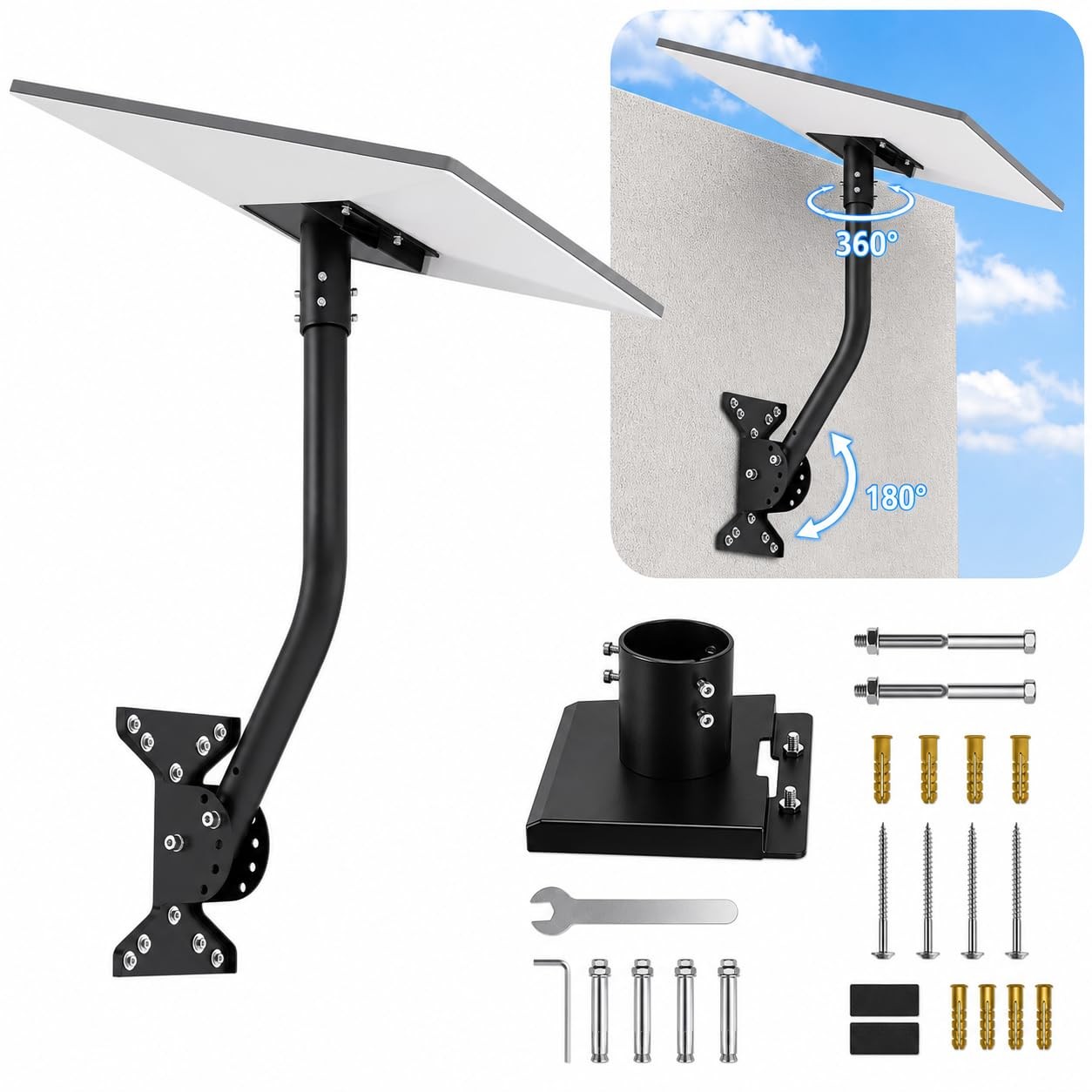 Starlink Mount for Gen 3/4, Adjustable Wall/Roof Mounting Kit with Starlink S...