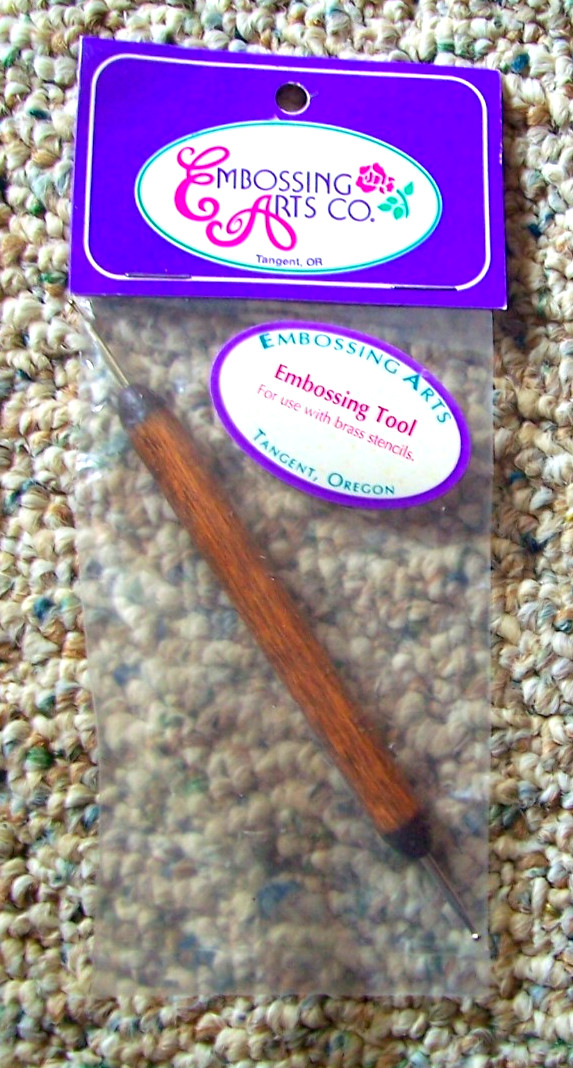 Embossing Arts Dual Tip Embossing Tool For Use With Brass Stencils Wood Handle
