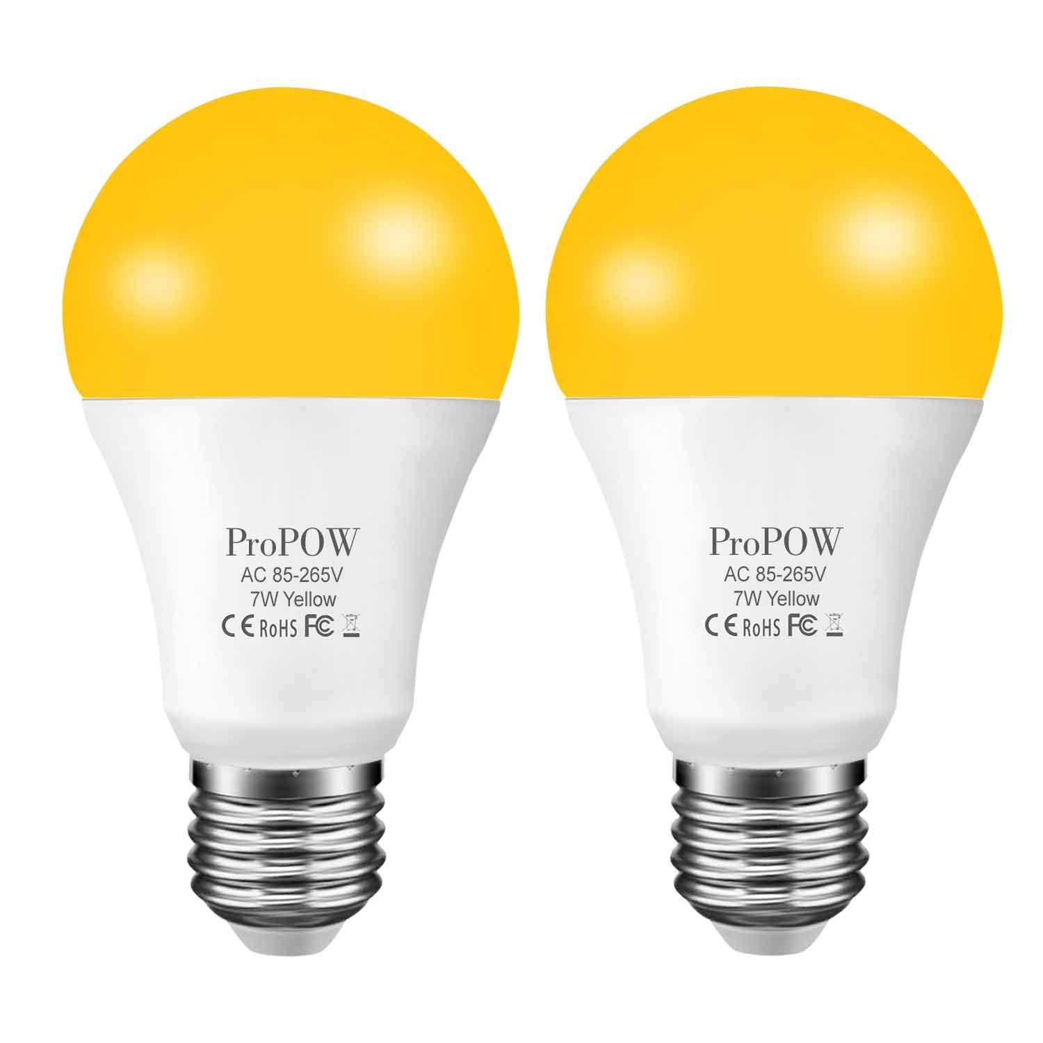 Amber Yellow Led Light Bulb 7w Dusk To Dawn Bulbs 40w Equivalent A19 Auto On/off