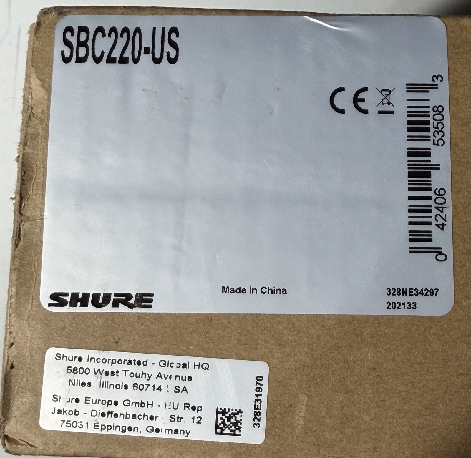 Shure SBC220-US Battery Charger Charging Bay for Shure PS60US