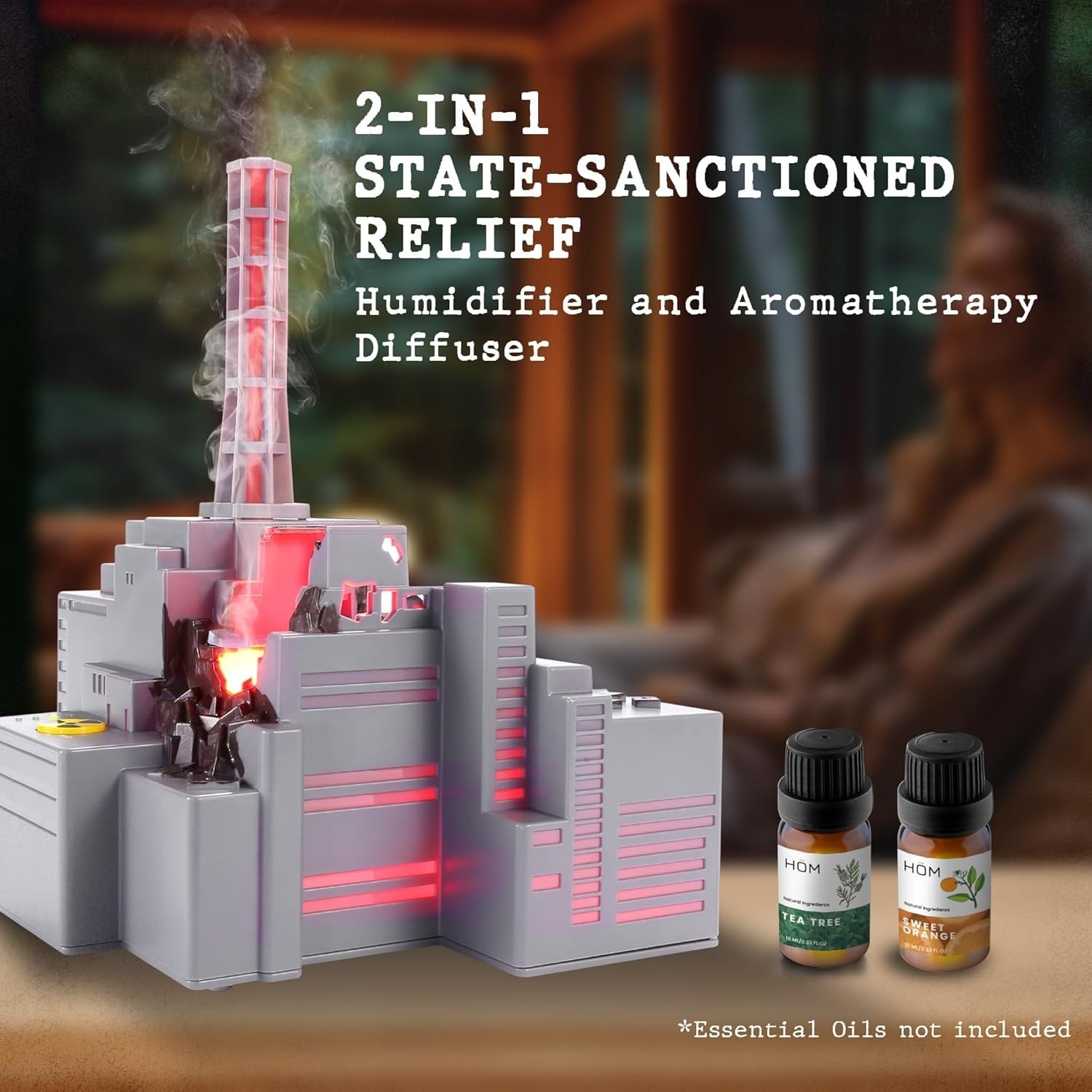 Chernobyl Smart Diffuser & Humidifier 250ML Ultrasonic Mist Machine w 7LED Light