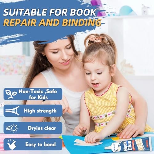 Book Glue 110ml, Premium Book Binding Glue, Clear Drying, Flexible, 1 pack