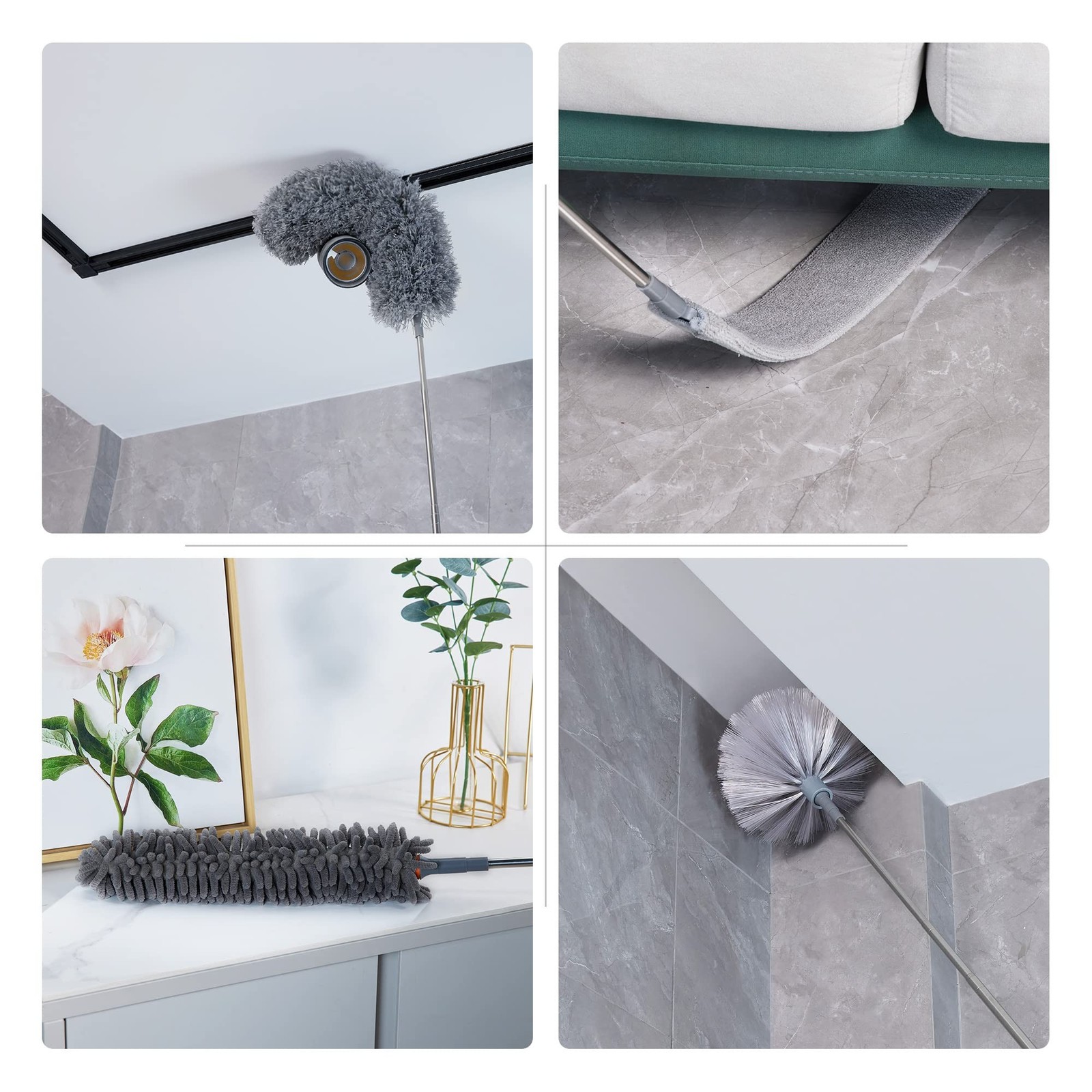 BOOMJOY Microfiber Feather Duster 7PCS, Bendable Dusters with 100 inches Exte...