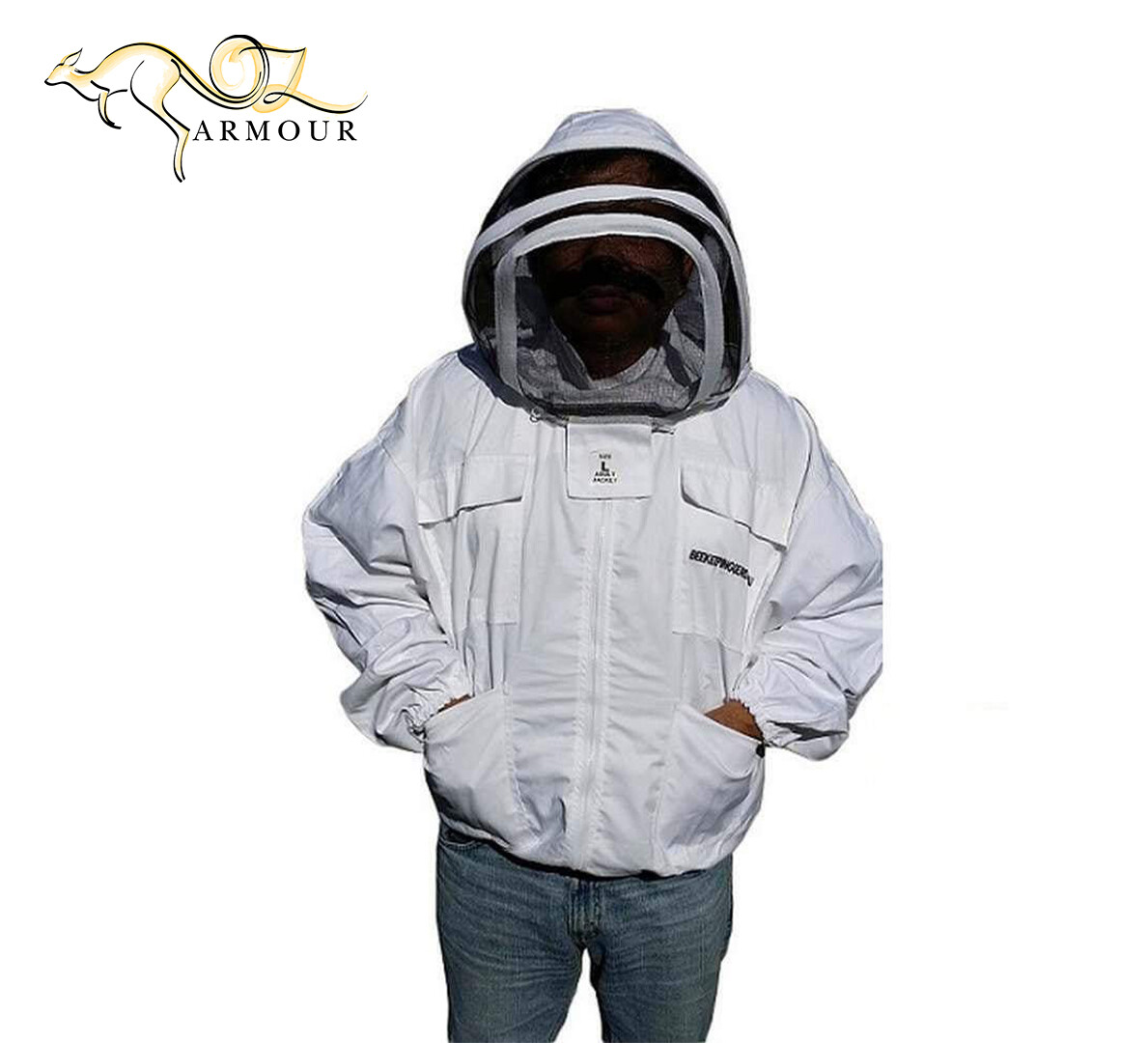 OZ APIARIST Heavy Duty Poly Cotton Beekeeping Jacket Fencing/Round Bee Hat veil