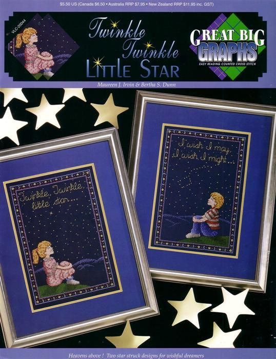 NEW XSTITCH TWINKLE TWINKLE LITTLE STAR CUTE CHARTS!!