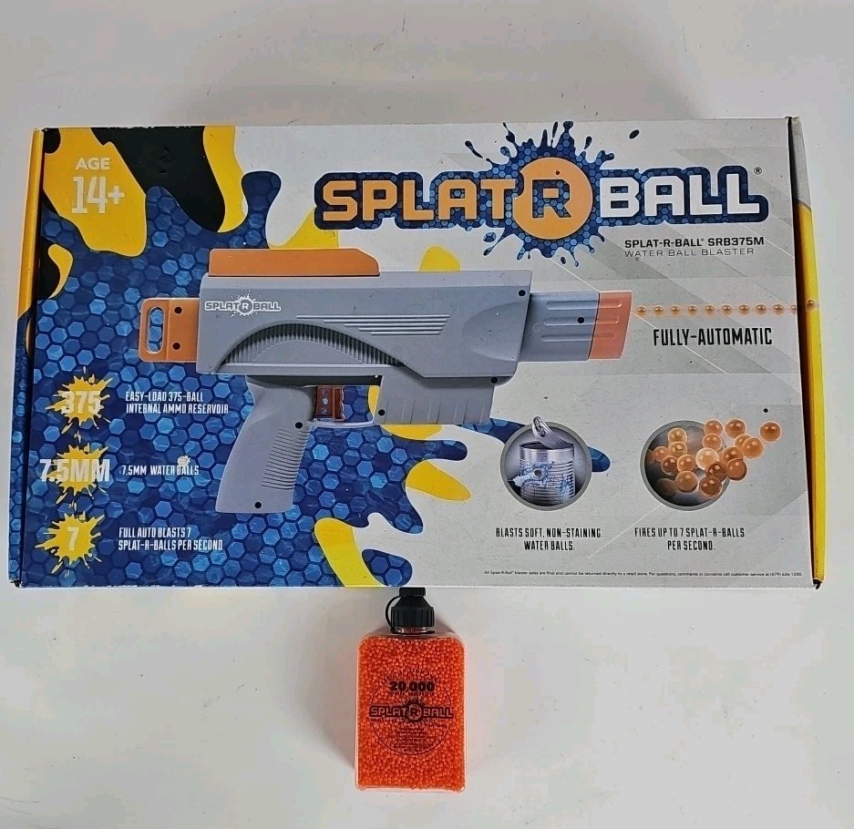 Splat R Ball SRB375M Water Blaster Gun Toy Fully Automatic Sealed with Ammo