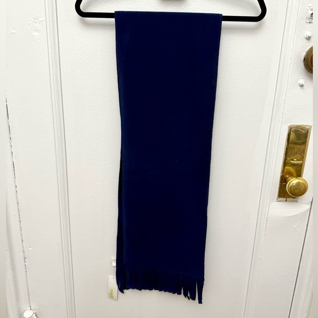 Capelli Of New York Navy Blue Scarf With Fringe Detail Unisex 64 Inches New