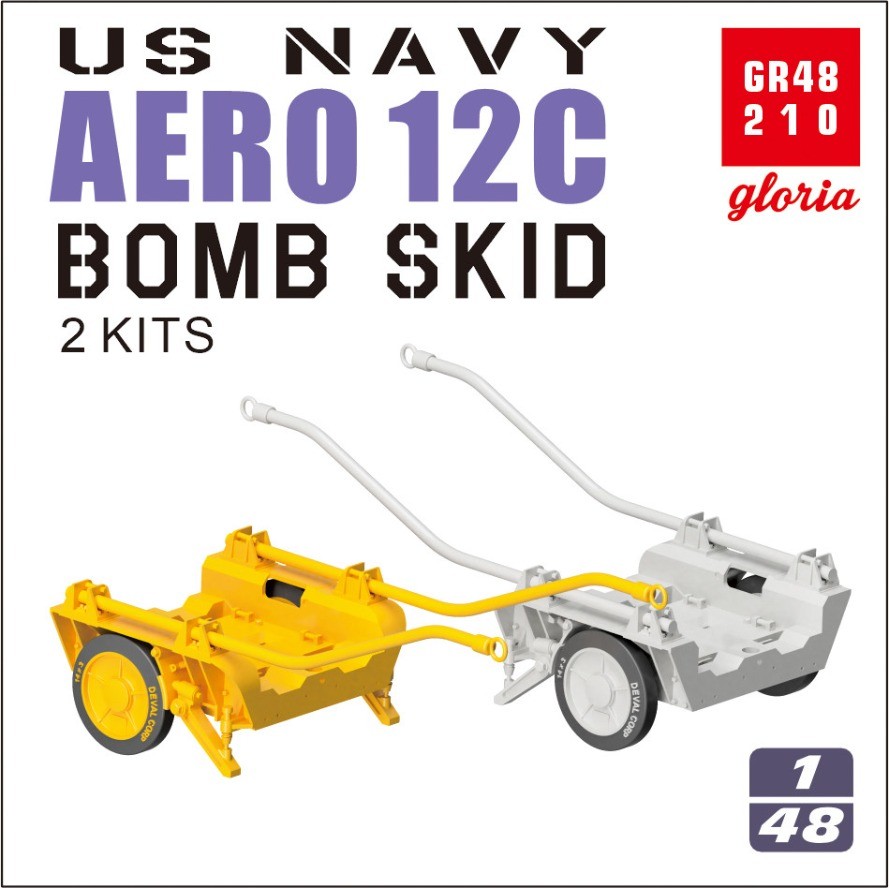 Gloria GR48210 1/48 US Navy Aero 12C Bomb Skid Resin Accessory Set 2pcs