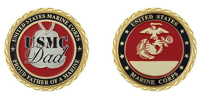 US MARINE CORP PROUD DAD COIN