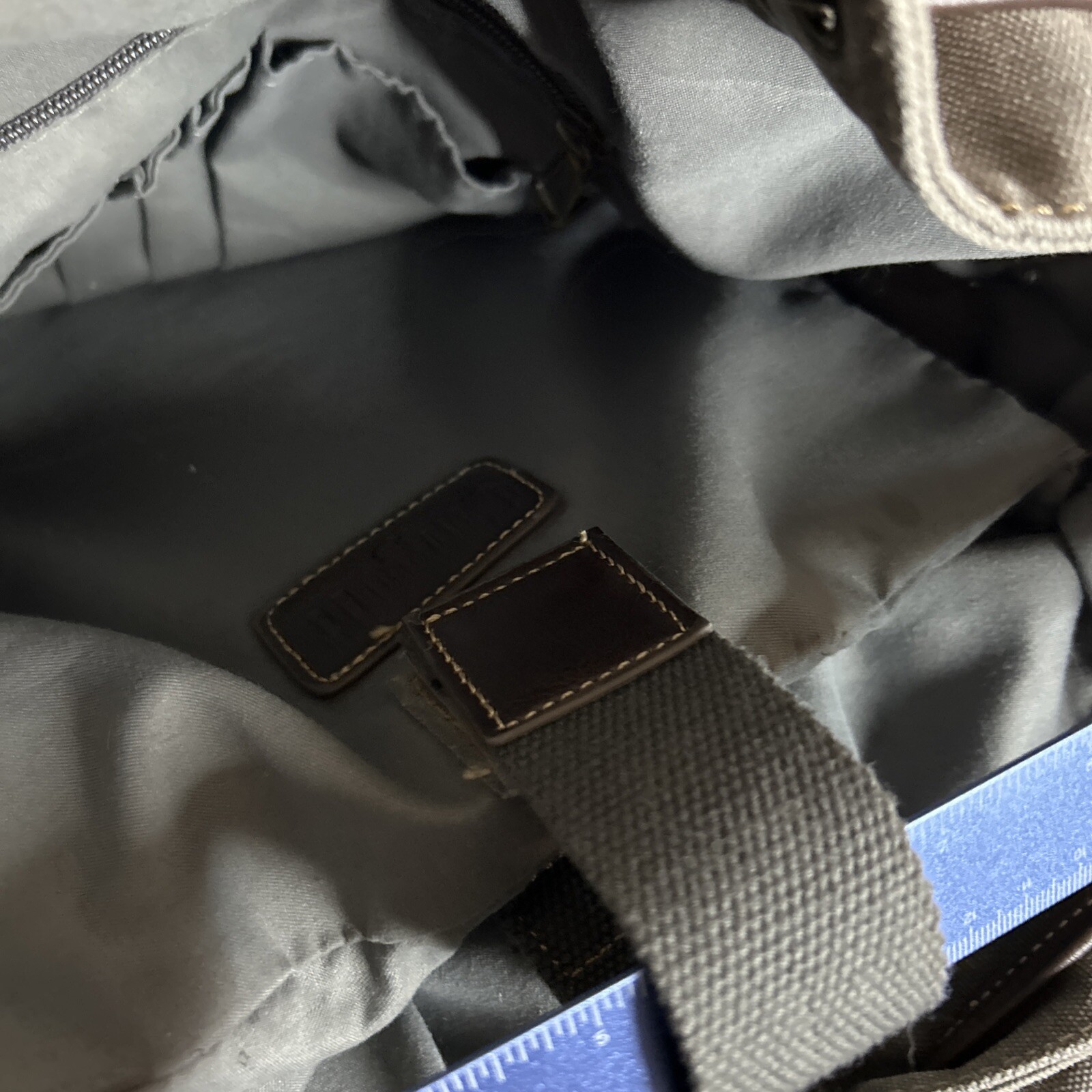 Cargoit Gray Canvas Backpack Magnetic Closures Pockets Straps and A Deep Inside