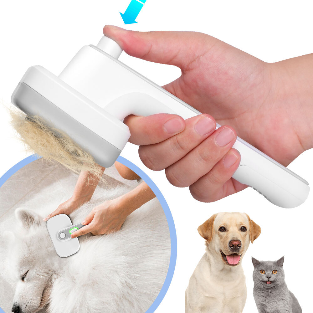 3-in-1 Pet Hair Brush Pet Electric Massage Brush Comb Dog Hair Removal Tool