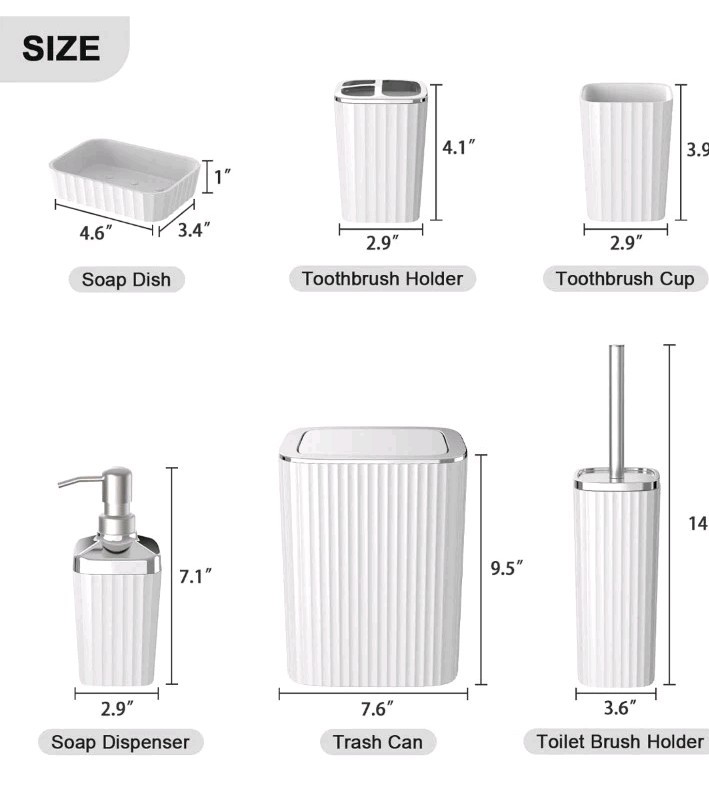 Umimile Bathroom Accessories Set, 5-Piece Bathroom Set with Toothbrush...