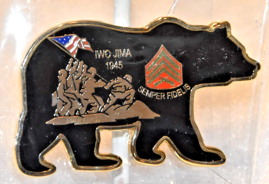 IWO JIMA 1945 SEMPER FIDEL BEAR MARINE VETERAN CAROLINE MENJIVAR CA. ST. SENATOR