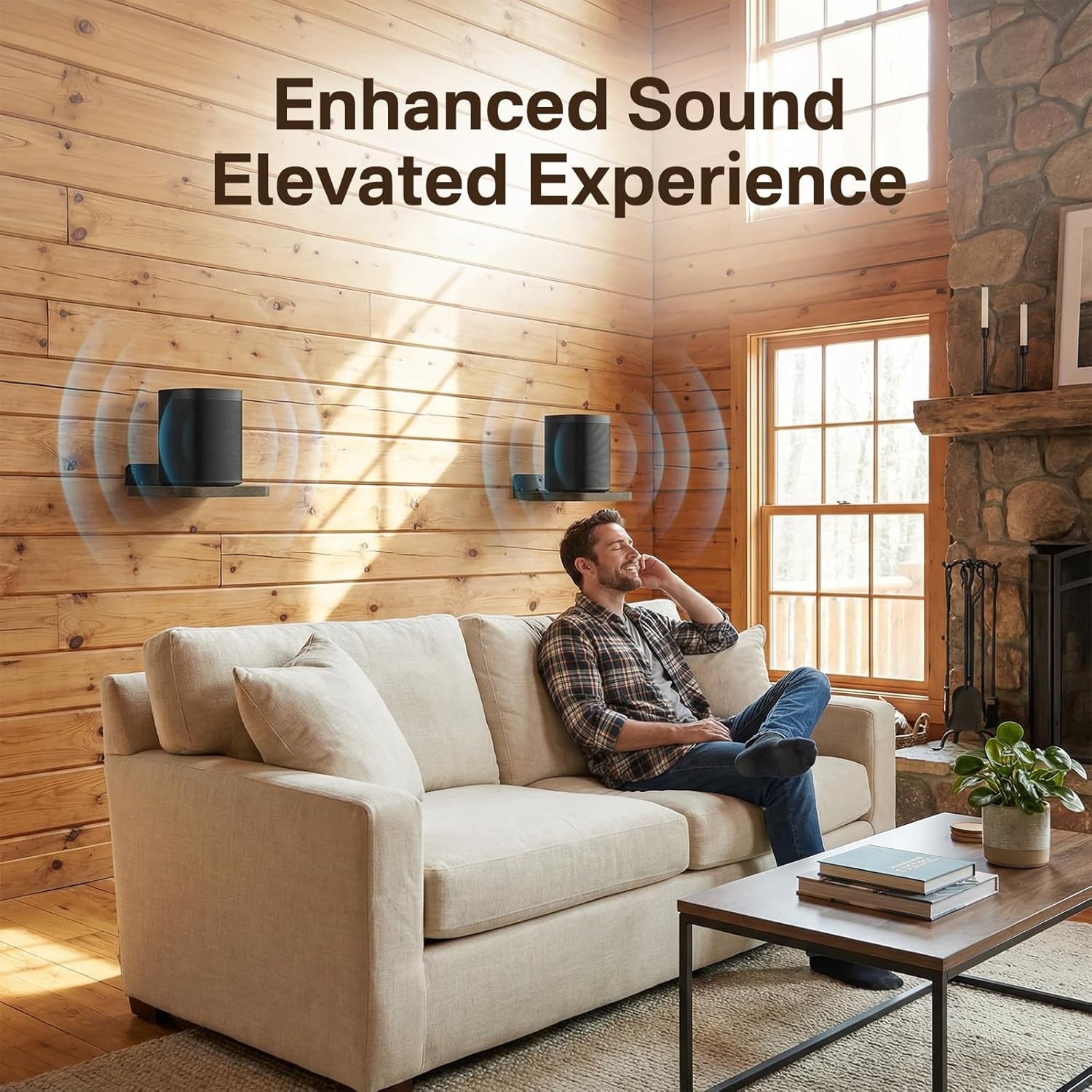 Compact Adjustable Speaker Wall Mount for 7 lbs - Easy Installation Included
