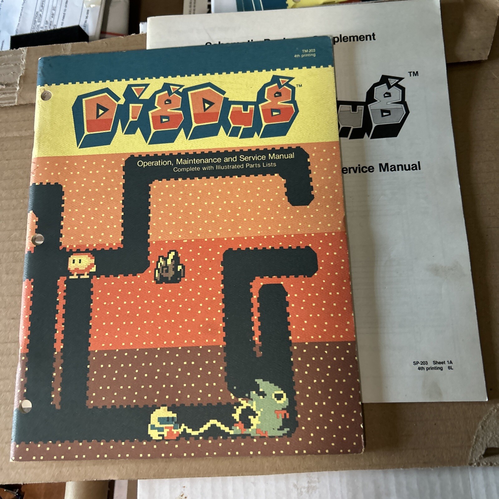 original factory dig dug 4th printing, Atari set arcade video Game Manual 4th